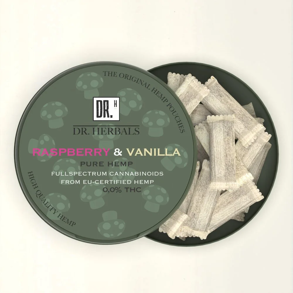 Magic Mushroom snus - Raspberry & Vanilla - DR. Herbals