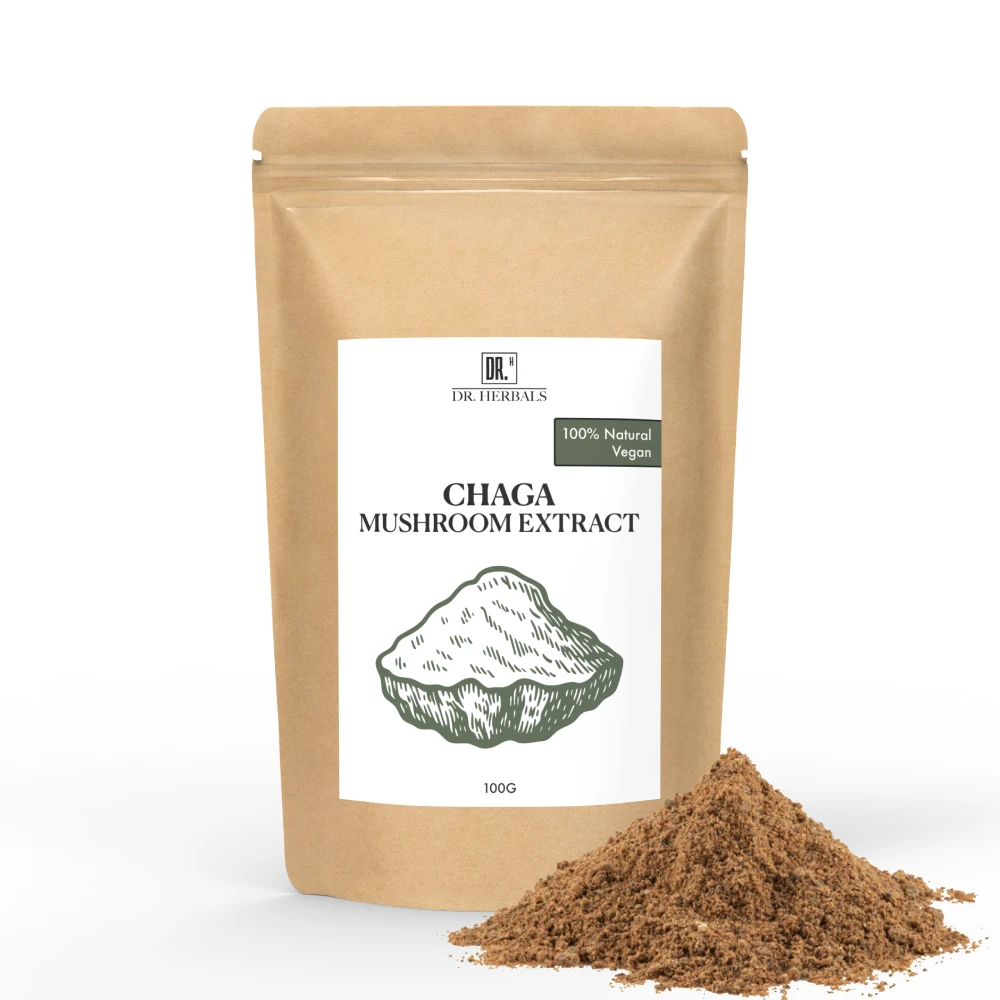 Chaga Pulver 100% Naturlig - DR. Herbals