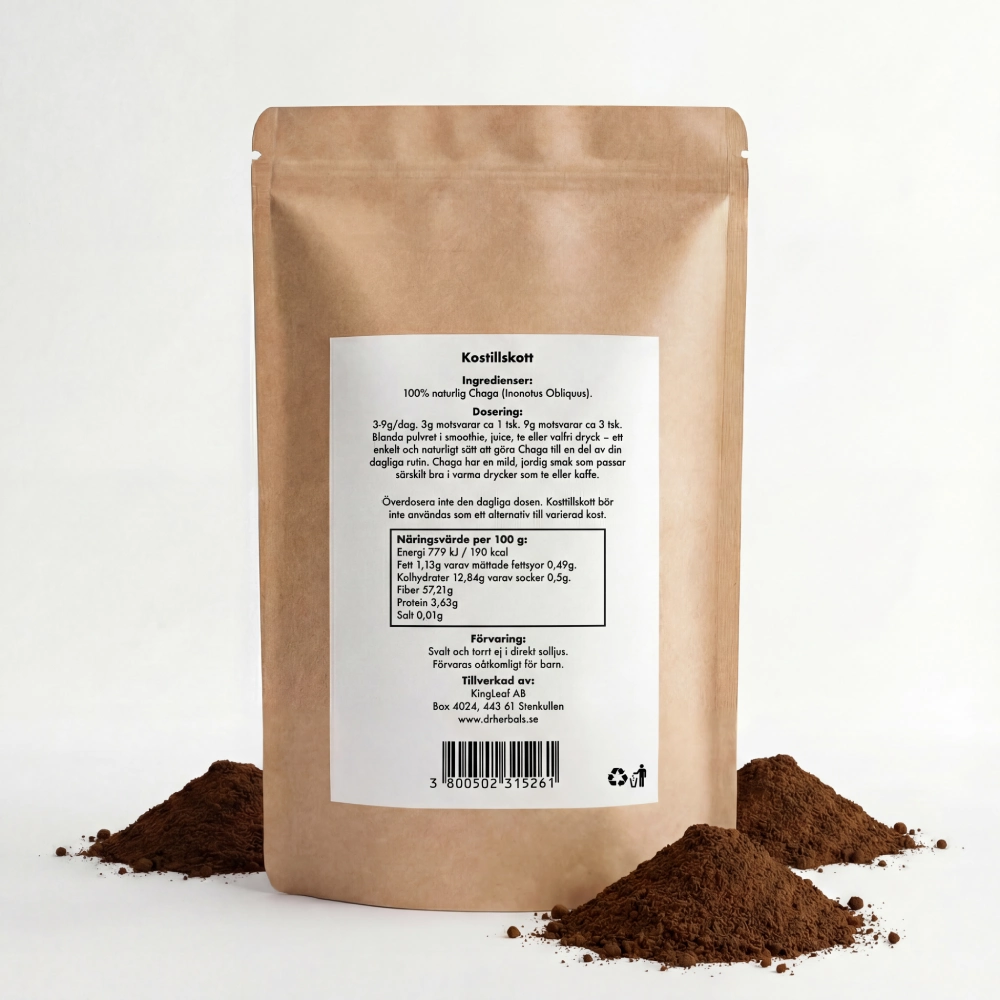 Chaga Pulver Ingredienser - DR. Herbals